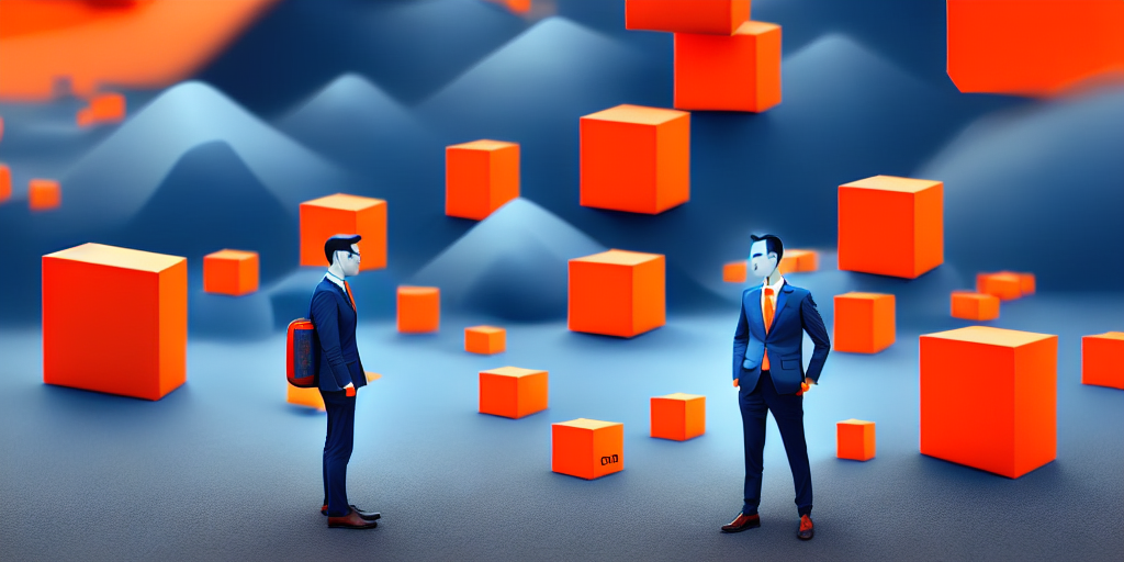 sales man with very dark blue background and small orange blocks (1)